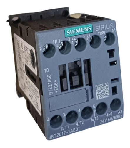 Contactor 12a Siemens 3rt2017-1ab01 Bobina 24vac Poliequipos