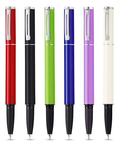 Pluma Estilográfica Pop Borde Cromado Punta Media Caja Regal