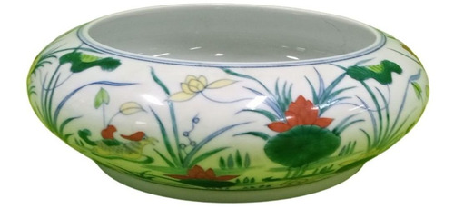 Bowl Exclusivo Em Porcelana Chinesa Com Desenho De Carpas