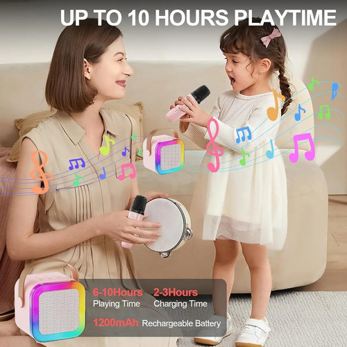 H Karaoke Infantil 2p Microfono Para Niños Altavoces