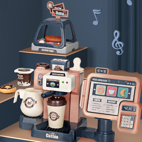 Imagen 3 de 8 de Juguete Cafeteria Niños Niñas Barista Con Caja Registradora