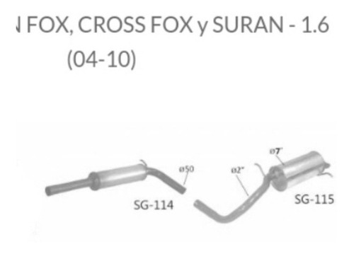 Silenciador Trasero + Cámara Delantera Vw Fox Suran 04/10