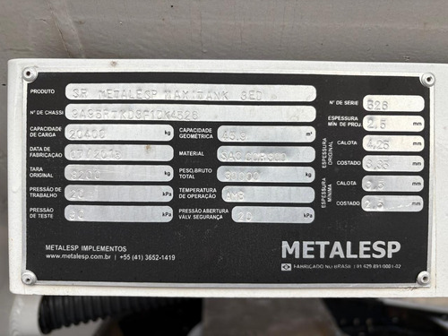 Tanque Metalesp Maxitank 45.000ml. 2015/15 8a60