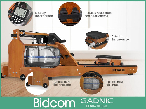 Imagen 7 de 10 de Simulador De Remo Gadnic Fit Agua Fitness Aerobico Madera