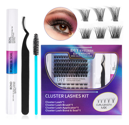 Kit De Extensiones De Pestañas 30d+40d Magefy Lash Curvatura D 8-13mm Mixtas Con Pegamento Y Rizador De Pestañas+cepillo Para Pestañas Individuales Kit Completo Diy Adhesivo Para Pestañas Estilo 4