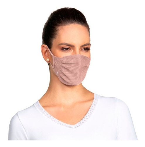 Kit de 2 mascarillas protectoras lavables antimicrobianas Lupo Fit, color nude y marrón