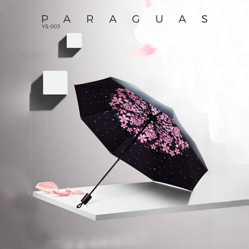 Paraguas De Flores Sombrilla Lluvia Protección Sol Uv