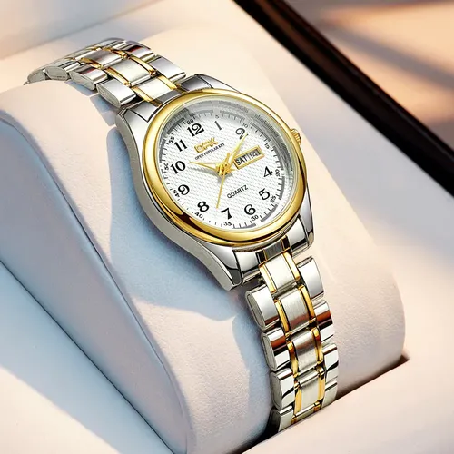 Opk Reloj Mujer Original Cuarzo Elegante Impermeab Mada 8110 Plateado ...