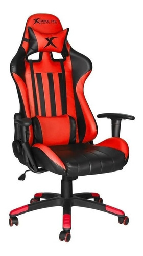 Imagen 1 de 3 de Silla de escritorio Xtrike Me GC-905 gamer ergonómica  roja y negra con tapizado de cuero sintético