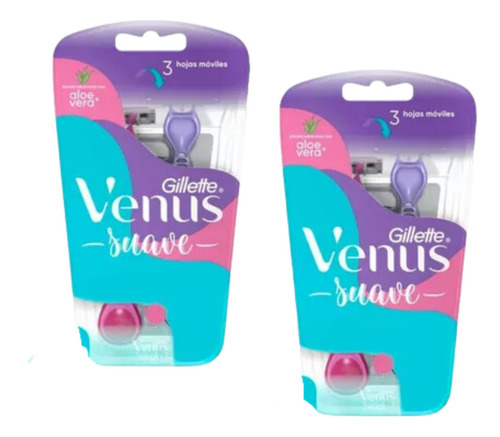 2 Pack Rastrillo Gillette Venus Máquina De Afeitar Suave 2pz