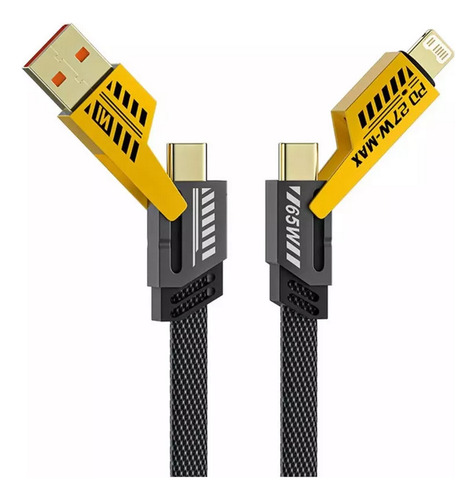 Cable USB Tipo C Para Iphone Android 65w Usb A Y C 4 en 1 tipo IP nylon carga rápida