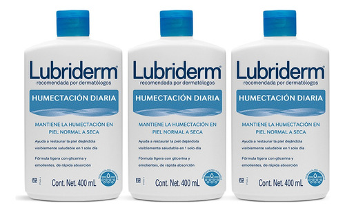 Crema Corporal Lubriderm Humectación Diaria 3 Unidades Sin Fragancia