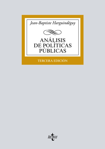 Análisis de políticas públicas, de Harguindéguy, Jean-Baptiste. Editorial Tecnos, tapa blanda en español, 2020