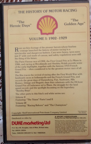 The Story Of The Motor Racing Vol. 1: 1902 - 1929 Video (Usado)