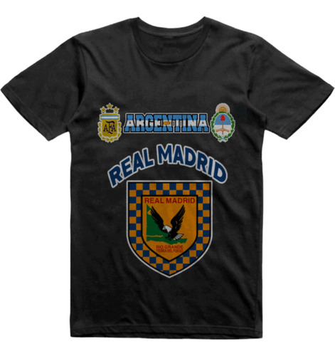 Remera Infantil Negra Real Madrid Rio Grande