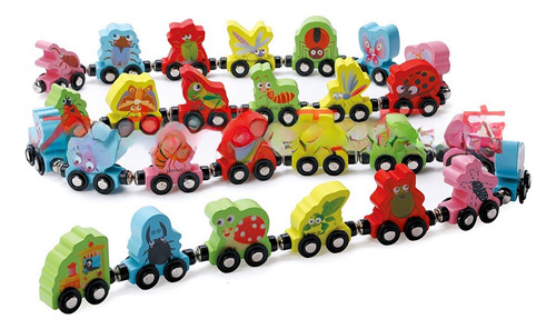 Digital Magnetic Car (small Size) - Magnetic Wooden Animal