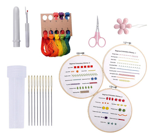 Kit De Práctica De Puntada De Bordado Con Aro De Bordado E