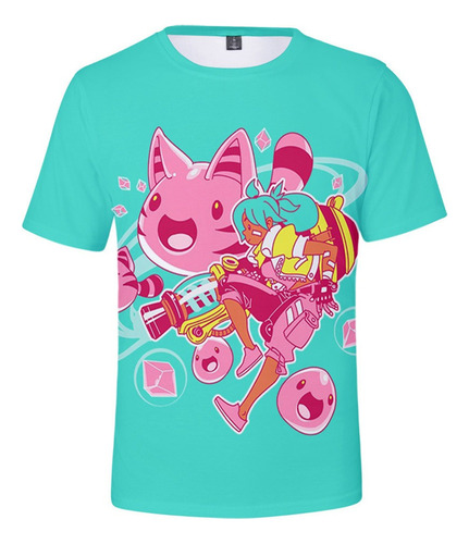 Cc Game Slime Rancher Camiseta Atigrado Y Traje De Limo Rosa