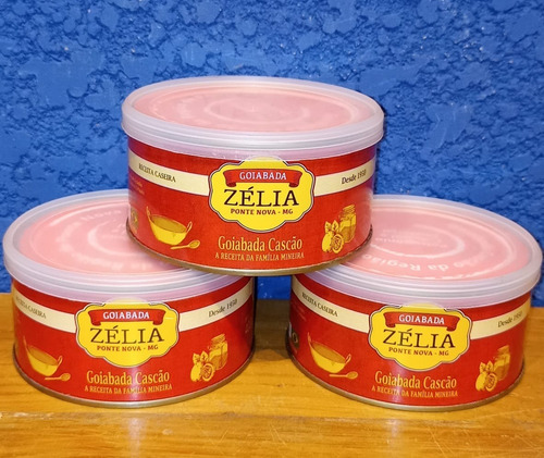 Imagem 2 de 4 de Kit Goiabada Zélia Caseira Cremosa Cascão 400g - 3 Latas
