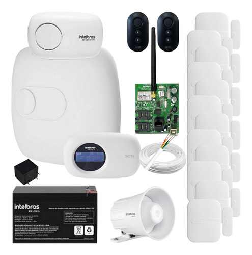 Kit Alarme Intelbras Amt 4010 Smart Net Gsm 12 Sensor Porta