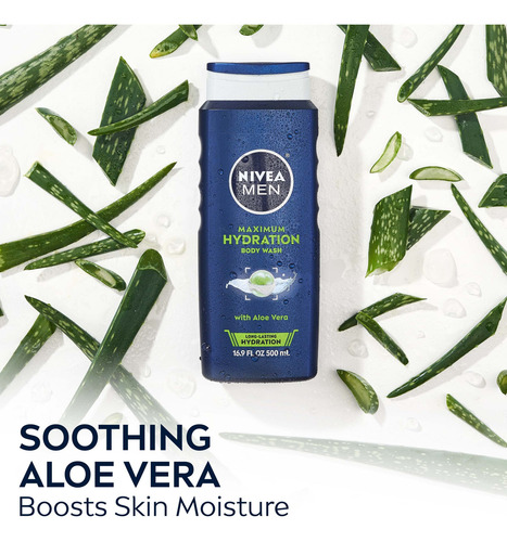 Gel De Baño Nivea Men Maximum Hydration Con Aloe Vera, 500 M