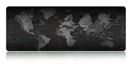 Alfombrilla Tapete Grande Para Ratón, Extended Mousepad Game Color Negro Diseño impreso Mapa Mundial