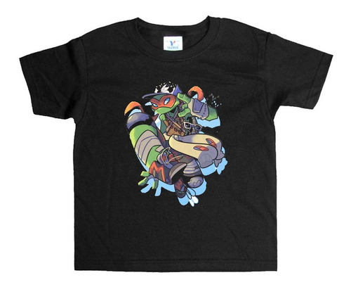 Remera Negra Adultos Tortugas Ninjas  R200