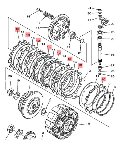 Kit Discos De Embrague Raptor 700 Original Yamaha