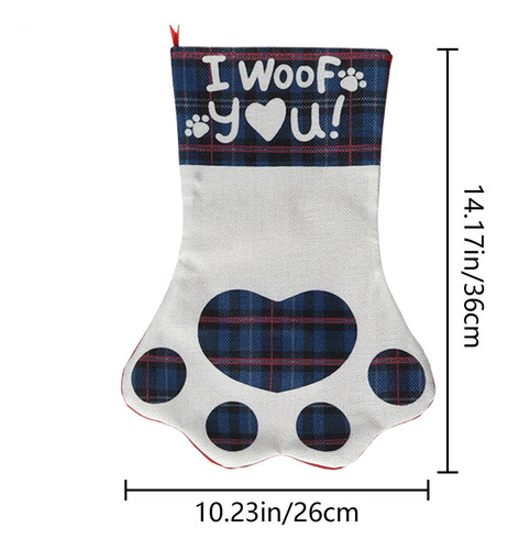 Calcetín Navideño Con Estampado De Pata Calcetín Con Estampa