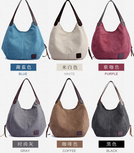 J Bolso De Mano Retro For Mujer, Color Sólido, Bolsa De Lona
