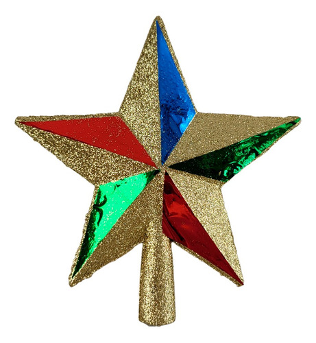 Estrella Punta Brillante Para Árbol Navidad Plastico Colores