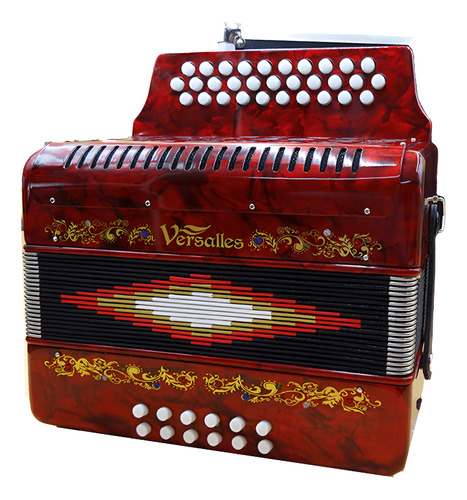 3112t Fbb Rojo Versalles Acord.31 Botones Tradicional