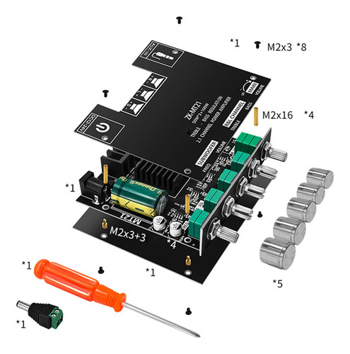 Módulo De Placa De Amplificador De Potencia 50w + Zk-mt21 Y