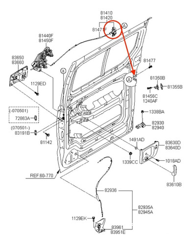 Chapa Puerta Trasera Izquierdo Hyundai H1 Tq 2007 2020