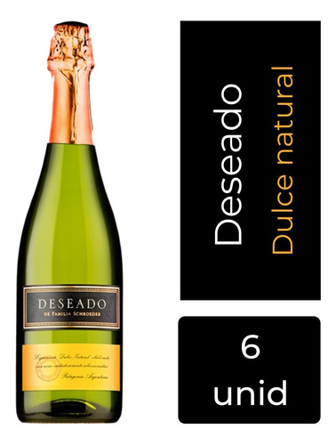 Champagne Deseado Dulce Natural 750ml X6 Unid Mp Drinks