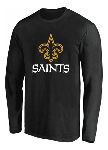 Camiseta Camisa Algodão Manga Longa Saints Futebol Americano