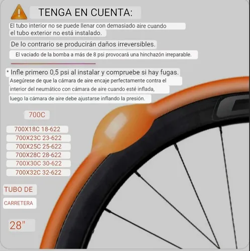 Camara Bicicleta De Ruta Tpu 700x18c 32c Cuotas sin inter s