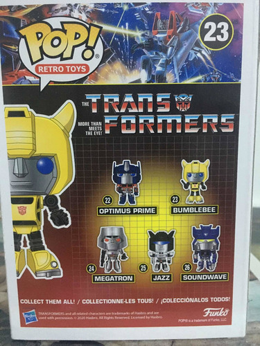 Funko Pop Trans Formers N 23 Retro Original Bumblebee