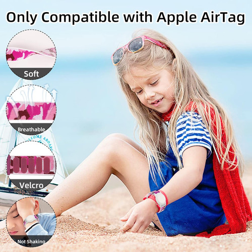 Compatível Com Pulseira Apple Airtag Para Crianças, Camo Nyl