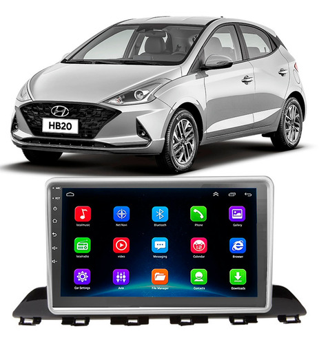 Kit Central Multimídia Android Hb20 2020 À 2022 9 Polegadas