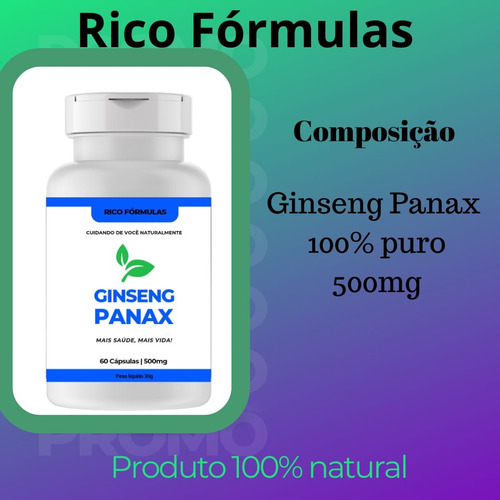 Panax Coreano Foco Mental 2 Potes De 60 Cápsulas De 500mg