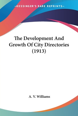 Libro The Development And Growth Of City Directories (191...