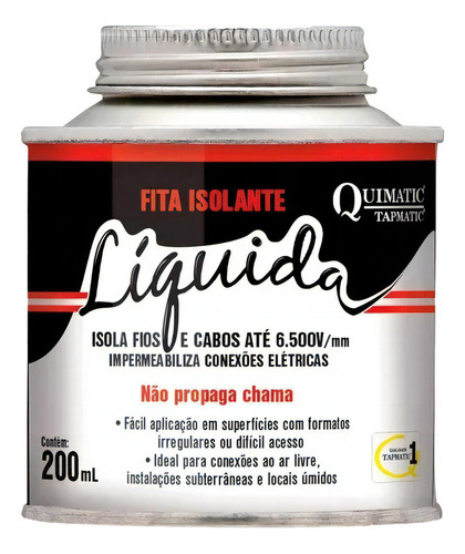 Fita Isolante Líquida Quimatic 200ml Preta Cor Preto