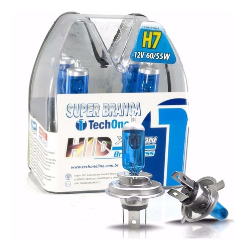 (3) Lampada Super Branca Tip Xenon Tech One H7+h7+h1 8500k