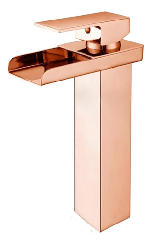 Torneira Banheiro Monocomando Calha Alta Quadrada Rose Gold