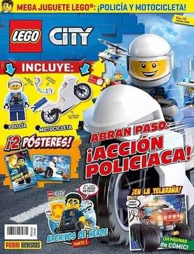 Revista Lego City Incluye Policía, Motocicleta Y Accesorios