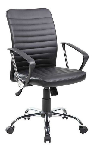 Cadeira de escritório Mobly Oslo ergonômica  preta com estofado de couro sintético