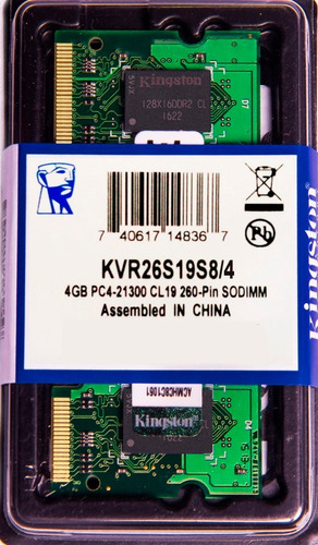 Memória Kingston Ddr4 4gb 2666 Mhz Notebook 8 Chips 1.2v