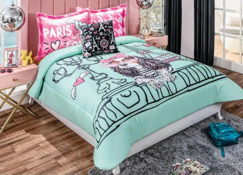 Edredón Individual Dog Paris Intima Hogar 3 Pz.
