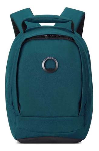 Mochila Porta Tablet Ecologica Delsey Mini Securban Color Verde Oscuro Diseño De La Tela Mini Securban